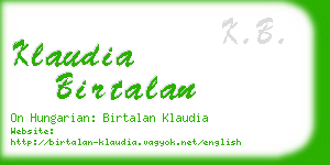 klaudia birtalan business card